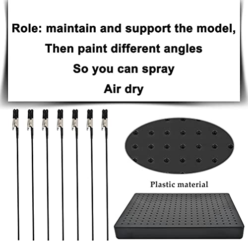 TIMESETL Model Painting Tool mit Standfuß und 20Stück Krokodilklemmen, Krokodilklemme mit Ständer Werkstückhalter für Modellbau, Flexibler Lackierständer zum Basteln und Dekorieren