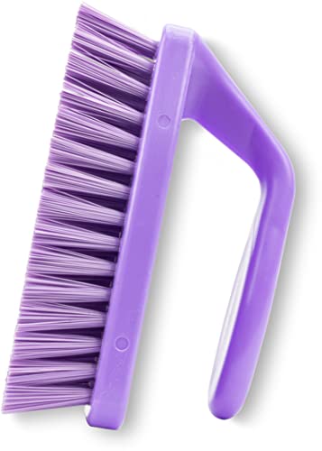 Image of SPARTA Scrub Brush with Iron Shaped Handle and Stiff Bristles, Heavy Duty Scrubber Brush for Kitchen, Bathroom, Shower, Tile, Sink, Carpet and Bakepans, Polypropylene, 6 Inches, Purple