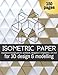 Produktbild Isometric Graph Paper | 0.25 inch triangles | Notebook for Architects, Engineers, 3D design: 150 pages | 8.5 x 11 inches | Light Grey Grid, full page (no edges)