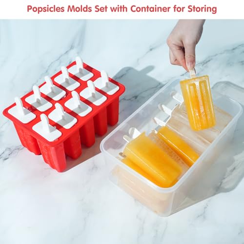 Image of 10-Cav Popsicle Molds, Silicone Ice Pop Mold for DIY Frozen Treats