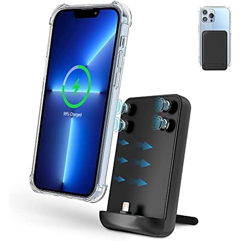 SlaBao Portable Charger for iPhone, 10000mAh Compact Power Bank with Metal Stand, External Battery Pack Compatible with iPhone 14/14 Plus/14 Pro Max/13/13 Pro Max/12/12 Pro/11/XR/XS/X/8/7/6 - Black Cover