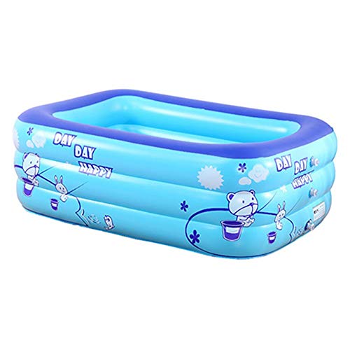 qwqqaq 3-Anillo Piscina Infantil,Verano Grande Piscina Hinchable para Los Niños Adultos,Portatil Piscinas Infantiles Piscina Inflable Familiar con Depuradora T 210x160x50cm(83x63x20inch)