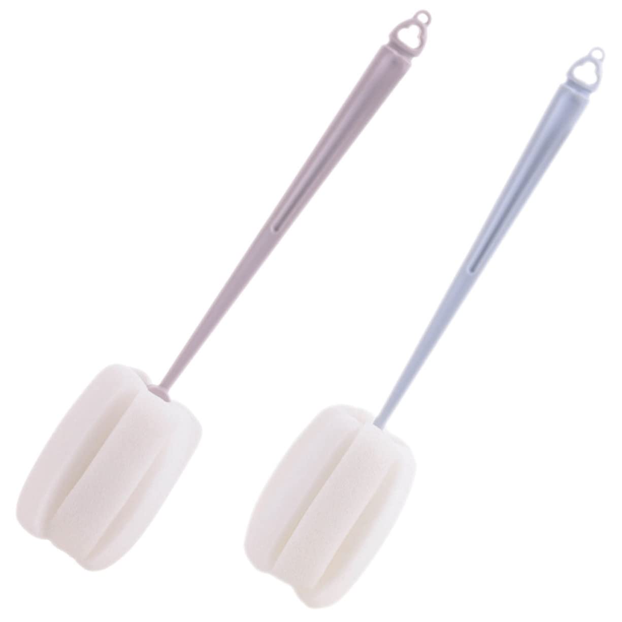 ABOOFAN 2Pcs Long Handle Sponge Brush Bottle Cleaner Dish Cleaner Bottle Brush Dishes Cleaning Brush Cleaning sponges for Household use Bottle Brush Cleaner Plastic Brush for Cleaning