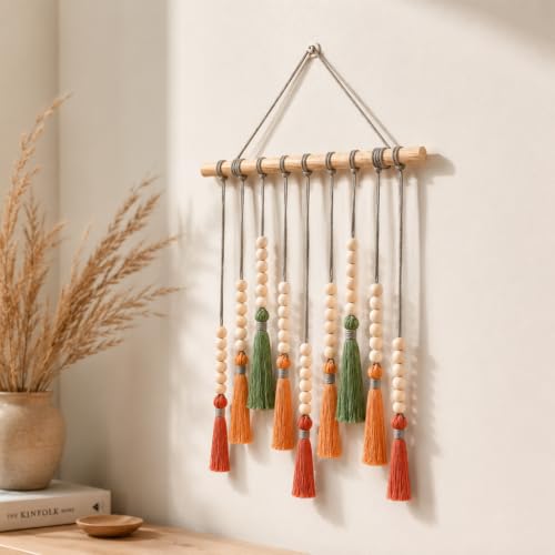 Image of Nostrae by Ekhasa Macrame Wall Hanging Leaves | Boho Wall Hanging Big Size | Handmade Macrame Wall Decor for Bedroom, Living Room, Balcony & Nursery | Boho Theme Home Decor Tapestry