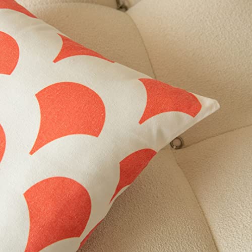 CUSHY HOME 4 Pack Matching Cushion Covers Geometric Luxury Pillowcases for Livingroom Sofa Bedroom with Invisible Zipper 45cm x 45cm 18x18 inches Orange - Image 4