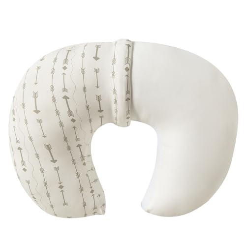 Image of QUENESS Nursing Pillow and Positioner, Breastfeeding, Bottle Feeding, Baby Sitting Support with Removable Ultra Soft Cover, Tummy Time Support for Baby Boys and Girls (Large Arrow)