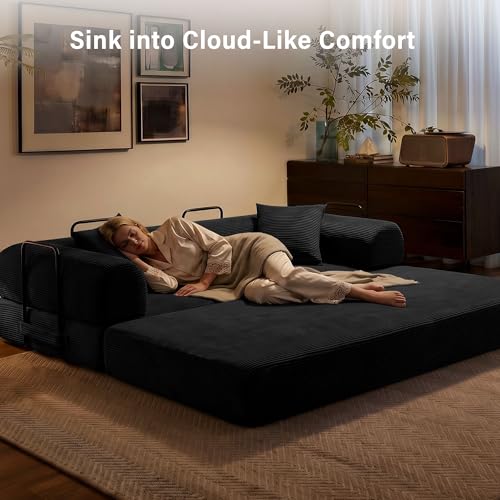 79" Convertible Sofa Bed, Boneless Sleeper Futon Couch for Living Room - image 5