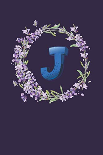 J: Monogram initial letter J cute flower notebook, blank lined journal gift for girls and women, Personalized diary for writing, 6 x 9 inch 120 pages.
