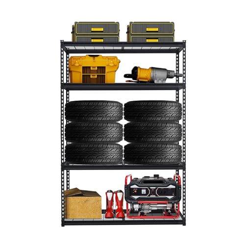 Image of Heavy Duty Storage Shelves 48x18x72 in, 2500Lbs Adjustable Metal Shelving for Garage Organization, Durable Garage Shelving Easy Assemble