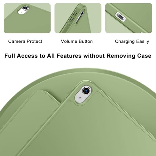 Image of ToaPoia Case for iPad (A16) 11 Inch 2025 /iPad 10th Generation 10.9 Inch 2022, Slim Trifold Stand Protective Cover with Pencil Holder and Soft TPU Back,Support Auto Sleep /Wake (Olive Green)