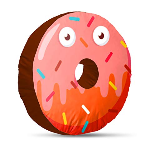 Image of Kesar Enterprises Donut /Doughnut Cushion /Pillow | Velvet Fabric|Birthday Gifts | Soft Toys | Suitable for Wheelchair, Car Seat, Home or Office for Kids Cushion | Size 14x14 inches