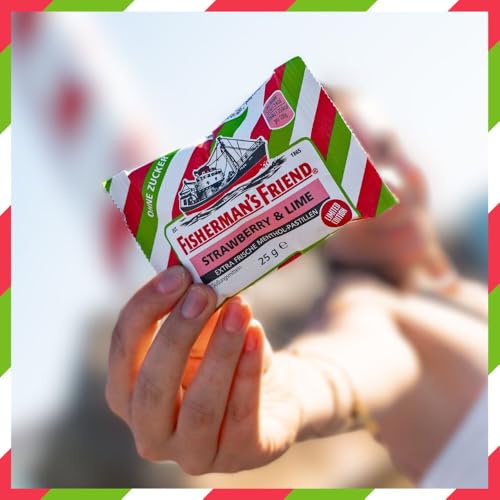 Fisherman's Friend Strawberry und Lime, 24er Vorratsbox, Exklusive Sorte mit Erdbeer, Limette und Menthol Geschmack, zuckerfrei und vegan… – Ansicht 5