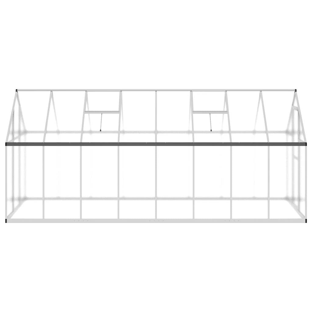 Szklarnia z ramą fundamentową z aluminium, 445 x 169 x 195 cm, 7,52 m2, płyty poliwęglanowe 4 mm, odporna na promieniowanie UV, szklarnia do altany ogrodowej, domku dla roślin, szklarni na