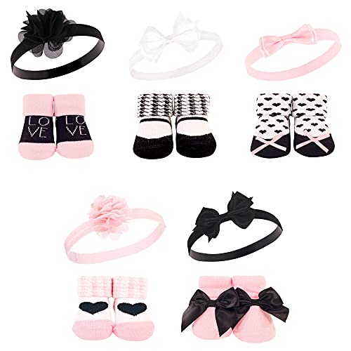Image of Hudson Baby Girl's Headband and Socks Giftset