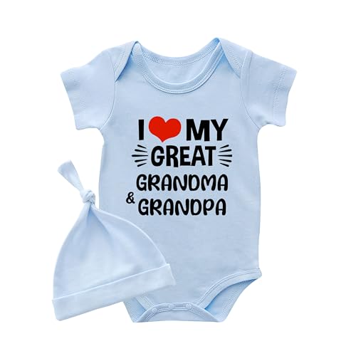 Baby Twins Bodysuits I Love My Grandma Grandpa Unisex Baby Clothes Cute Toddler Romper Twin Outfits With Hat