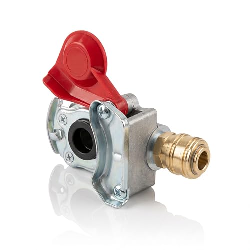 GRUBENSTAHL® LKW Kupplungskopf Rot mit Druckluftkupplung NW 7.2 - Adapter für Rote Vorratsleitung - Anschluss für Reifenfüllschlauch, Druckluftwerkzeuge, Prüfgeräte (Standard)