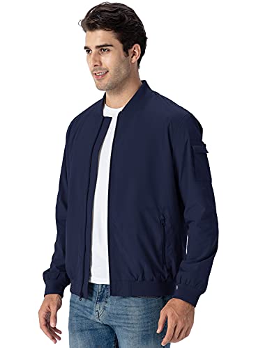 Image of Gopune Men's Windproof Bomber Jacket Lightweight Windbreaker Outdoor Golf Fashion Coat