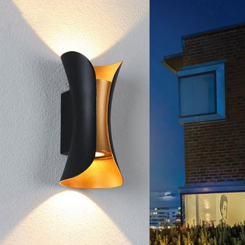 Lumière murale extérieure LED en aluminium noir au design moderne