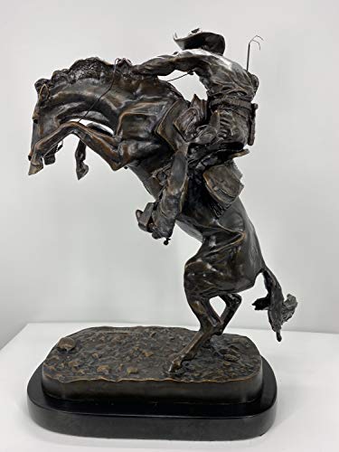 Escultura de bronce bronco buster 24 pulgadas miniatura 2