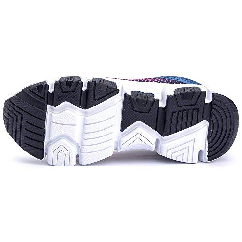 Tênis Feminino Esportivo com Cadarço Azul e Pink e Squeeze Cor:Azul;Tamanho:35;Gênero:Feminino