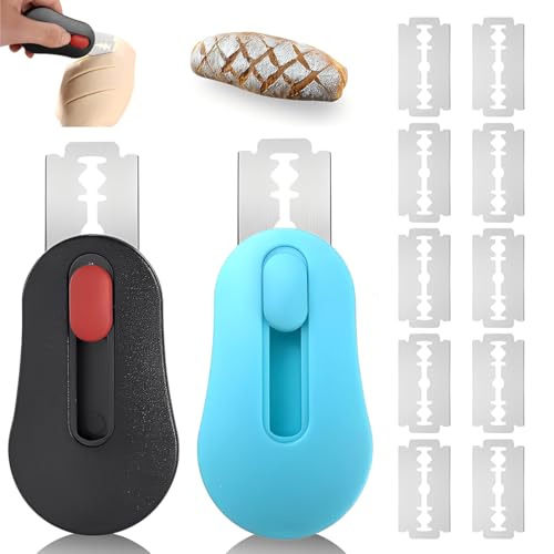 YOFDAL Cortador de masa de pan, herramienta para pan extraíble y magnética con 5 cuchillas. Herramienta para cortar pan de acero inoxidable para la elaboración de alimentos y repostería