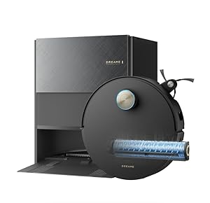 dreame Aqua10 Ultra Roller Complete Robot Aspirateur, Nettoyage Automatique du Rouleau, Aspiration de 30 000 Pa, Évitement d'obstacles de 8 cm, Vidage Automatique, Commande Vocale Intelligente, Noir