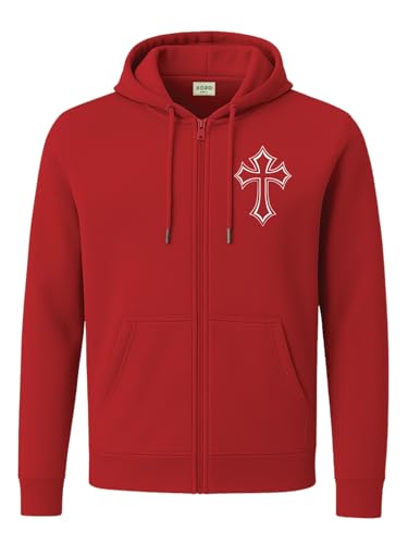 Image of ADRO Men's Regular Fit Zip-Up Hoodie for man | 320 GSM Cotton Poly Fleece Zipper Sweatshirt with Soft Fabric & Printed Hoodies