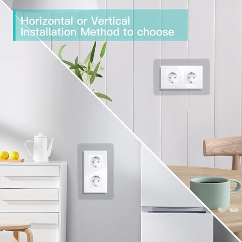 ShnminEU Lichtschalter Schutz für Wand 6 Stücke Transparenter Tapetenschutz für 2-fach Steckdose und Lichtschalter Tapetenschoner passend für jedes Schalterprogramm