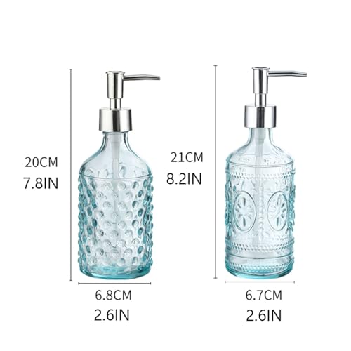 Dispensador de jabón de vidrio transparente decorativo para organizar el fregadero de la cocina 3