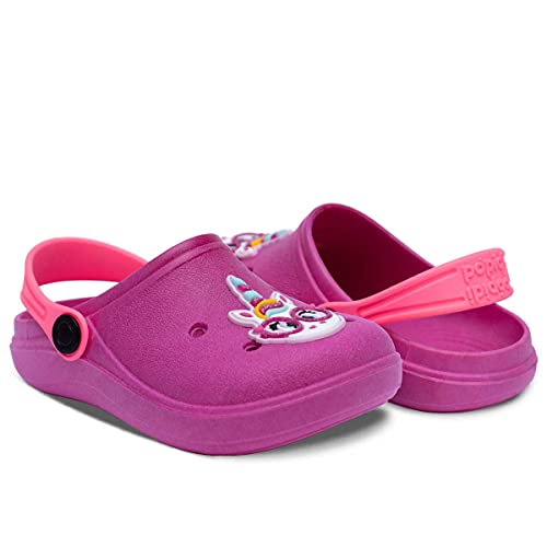 Kit com duas Sandalia Babuche Feminino Infantil Menina Calce Fácil (23/24, 12.35 Roxo e 12.31 Rosa P