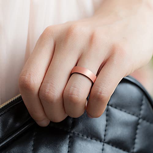 ThunderFit Silicone Wedding Bands for Women, 2 Layers 5.5mm Wide 2mm Thick - 1/4/7 Variety Multipack3