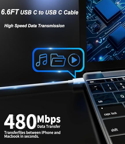 Niniber 106W USB C Super Fast Charger,Compatible with Mac Book Pro Charger,Laptop Power Adapter with 2M USB C to C Cable for Mac Book Pro 16,15,14,13 inch,Mac Book Air 15/13 Inch,and All USB C Device - Image 3