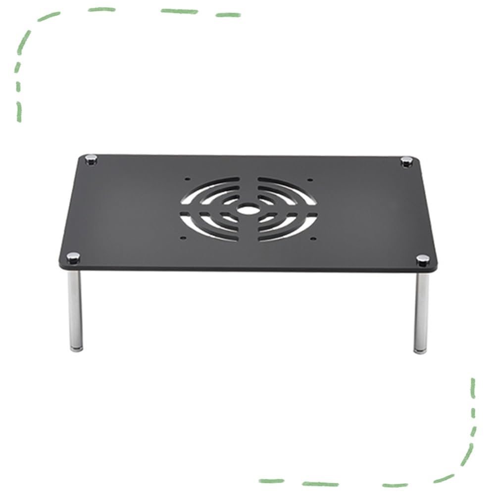 Supporto per router WiFi in acrilico, supporto per supporti AV da scrivania, supporto per componenti DVD a 1, 2, 3 e 4 strati, per router, modem, decoder via cavo, decoder TV (nero, 1 livello)