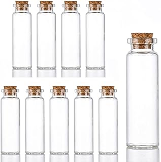 YankMooM 9pcs 20ml Mini Glass Jars Bottles with Cork Stoppers,Clear Wish Bottles Storage Preserving Jars for Beads Candy Spice Wedding Party DIY Arts Crafts Decoration