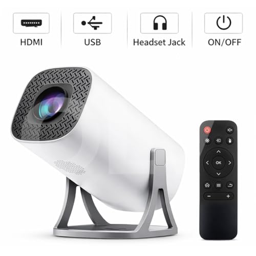 Image of OLV Portable Smart Mini Projector, 4K 1080P Full HD Supports Netflix, Prime and YouTube Etc WiFi 5G, BT-5.0, Cinema Projector 180 Android 14, Compatible with TV Stick /Windows /iOS /Android