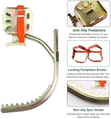 Tree Climbing Spikes with Adjustable Strap - Tree Climbing Training Equipment for Tree Work, Comfortable Climbing Spurs