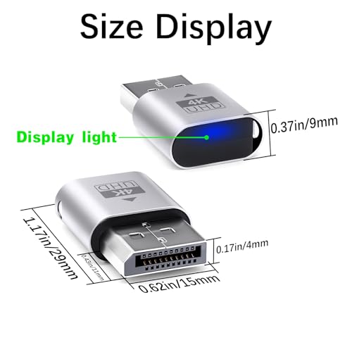 Adaptador DP Dummy Plug Duttek emulador de pantalla virtual EDID 4K para GPU y PC 6