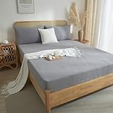 Photo Gallery dxhome muslin - lenzuolo con angoli elasticizzati, 90 x 200 cm, colore: grigio scuro, in cotone, morbido, lenzuolo con angoli elasticizzati, 90 x 200 cm, per materassi fino a 25 cm Photo Gallery dxhome muslin - lenzuolo con angoli elasticizzati, 90 x 200 cm, colore: grigio scuro, in cotone, morbido, lenzuolo con angoli elasticizzati, 90 x 200 cm, per materassi fino a 25 cm
