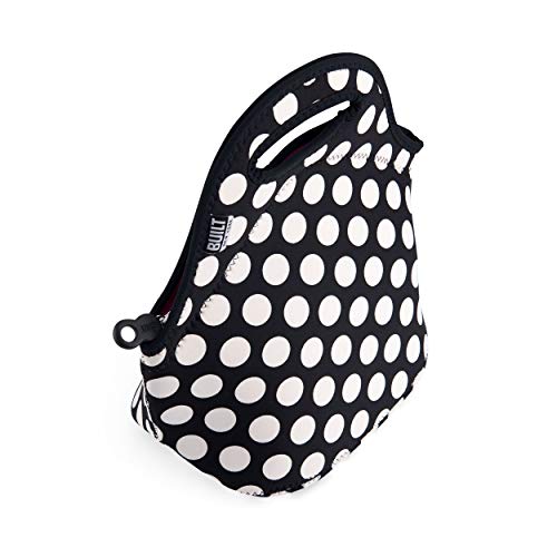 Built Gourmet Getaway Soft Neoprene Lunch Tote Bag - Lightweight, Insulated And Reusable, One Size, Big Dot Black & White #TOP1