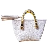 Harilla 1/6 Female Handbag Mini Doll Handbag Micro Handbag Miniature Ladies Handbag 12 Inch Women Soldier Fashion Bag Simulation Scene Decor Doll Accessories for Bedroom Hall Shop Accessory, white