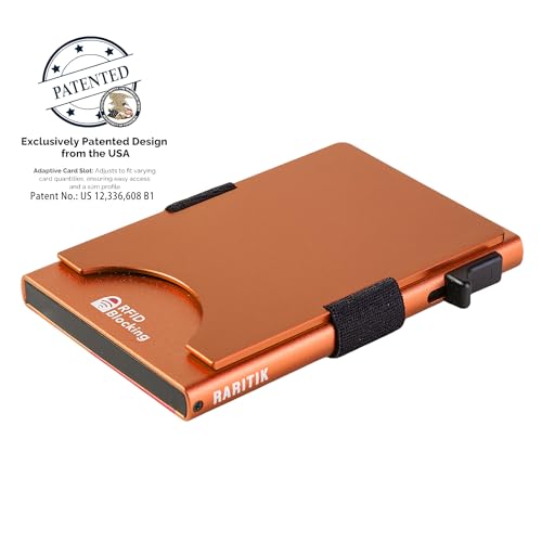 Image of Slim Card Holder Wallet for Men, Minimalist RFID Blocking Pop Up Wallet, Smart Metal Business Card Case Holds 12 Cards, Ultra-Thin Front Pocket Wallet, Gifts for Men