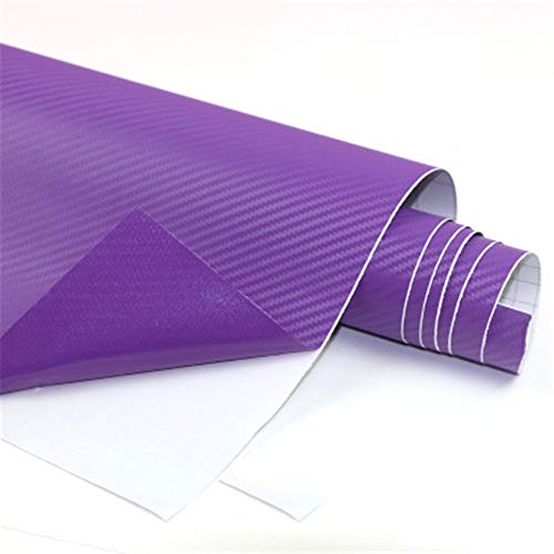 Image of XYC Compatible with Chevrolet 2 pcs Carbon Fiber for Chevy Bowtie Emblem Overlay Sheets Front /Back Vinyl Decal Wrap (Purple)