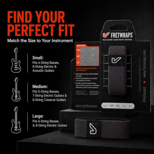 Image of Gruv Gear FretWraps Wood 'Ebony' String Muter 1-Pack, Large, Ebony Wood