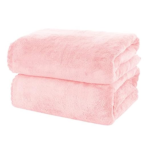 MOONQUEEN 2 Pack Premium Bath Towel Set - Quick Drying - Microfiber Coral Velvet Highly Absorbent Towels - Multipurpose Use as Bath Fitness, Bathroom, Shower, Sports, Yoga Towel (Pink)