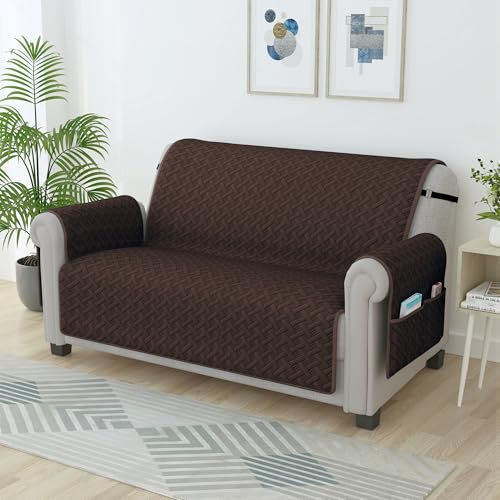 Story@Home Quilted Sofa Cover 2 Seater Fully Covered Microfiber S...