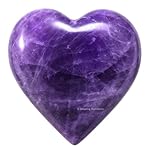 Amazing Gemstone Amethyst Crystal Heart Palm Stone - Pocket Massage Worry Stone for Natural Body Chakra Balancing, Reiki Healing and Crystal Grid