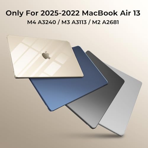 Image of EooCoo Compatible with MacBook Air 13 inch Case M4 M3 M2 2025 2024 2022 Mac Book Air 13.6 inch Transparent Hard Shell Clear Ultra-thin Cover for A3240 A3113 A2681 - Starlight