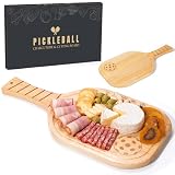 Pickleball Gifts for Women Men - Pickleball Charcuterie Boards with Handle & Box, Large Cheeseboard Wood Kitchen Decorations, 17 Inch