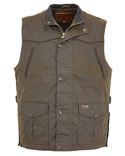 Outback Trading Company Men's 2154 Magnum Waterproof Breathable Fleece Lined Cotton Oilskin Outdoor Vest