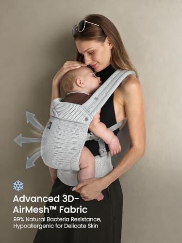 Image of GROWNSY Baby Carrier Newborn to Toddler with Head Support, Gray Air Mesh